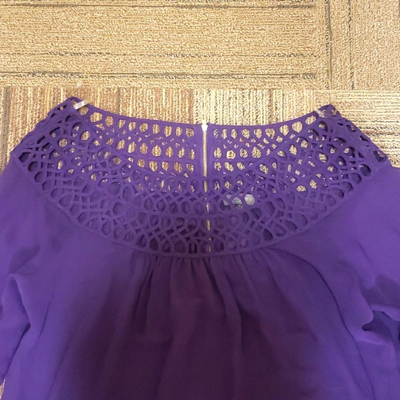 HI FALL!!! 💜 Umgee Purple Transparent Blouse with Gold Zipper - Picture 2 of 5